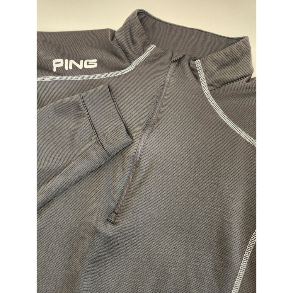 Ping Performance 1/4 Zip Pullover Men's L Gray Long Sleeve Golf‎ Stretch